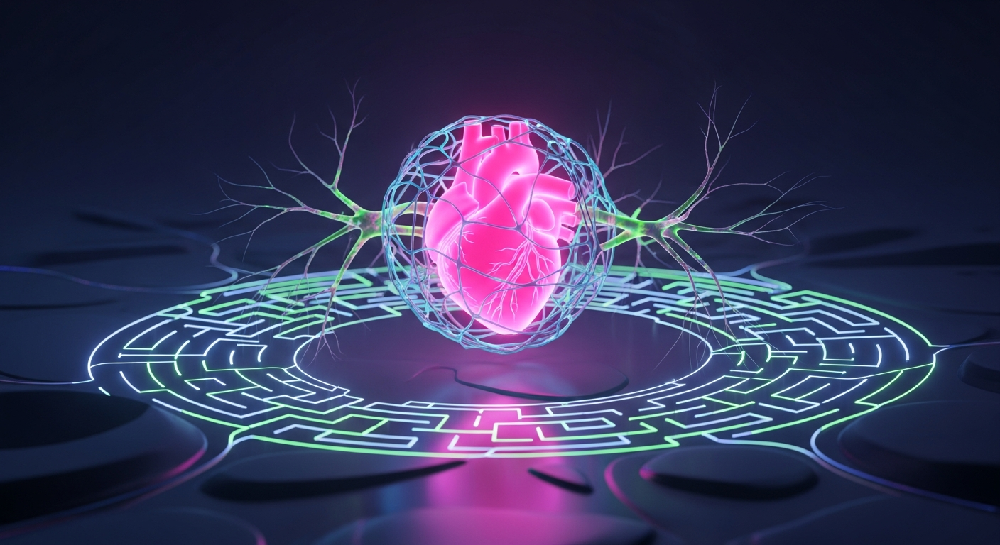 Abstract representation of emotional healing and navigating complex feelings