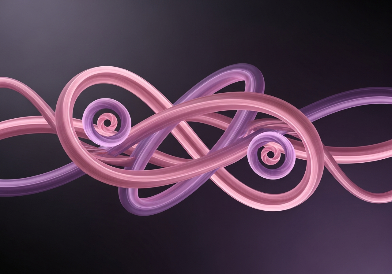 Abstract elegant intertwining ribbons representing connection and support